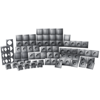 Schalter und Steckdosen Set McPower Flair "Megaset-Profi" 100-teilig, anthrazit, Steckanschluss 