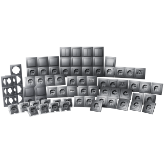 Schalter und Steckdosen Set McPower Flair "Megaset" 100-teilig, anthrazit 