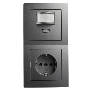 Schalter und Steckdosen Set McPower Flair "PIR" anthrazit, 3-teilig 