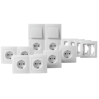 Schalter und Steckdosen Set McPower Flair "Standard", 20-teilig, weiß 