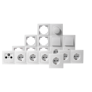 Schalter und Steckdosen Set McPower Flair "Wohnlandschaft Dimmer", 20-teilig, weiß 