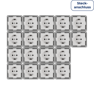 Schutzkontakt-Steckdose McPower "Cup" 250V~/16A, UP, Steckanschluss, 18er-Pack 