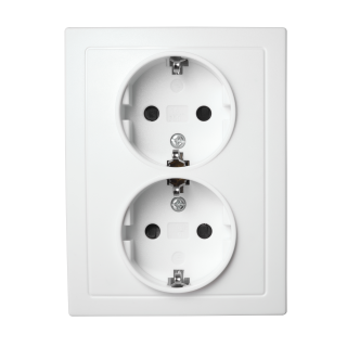 Schutzkontakt-Steckdose McPower "Flair" 2-fach, 250V~/16A, weiß 