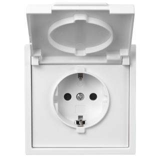 Schutzkontakt-Steckdose McPower "Shallow" 250V/16A, UP, IP44, Steckanschluss