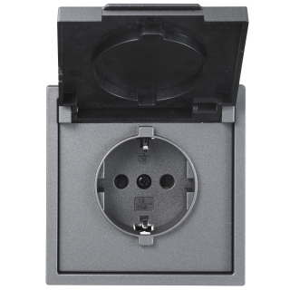 Schutzkontakt-Steckdose McPower "Shallow" 250V/16A, UP, IP44, Steckanschluss
