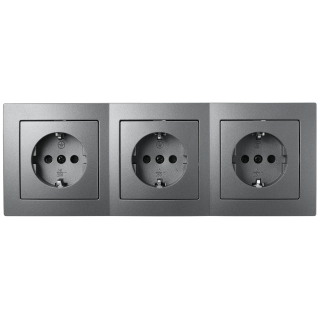 Steckdosen Set McPower Flair "Beginner 3S" 4-teilig, anthrazit 