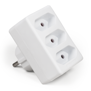 Steckdosenadapter McPower, 3x Euro, weiß 