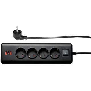 Steckdosenblock McPower, 4x Schutzkontakt, 1x USB-C PD20W, 2x USB-A, 2m Kabel 