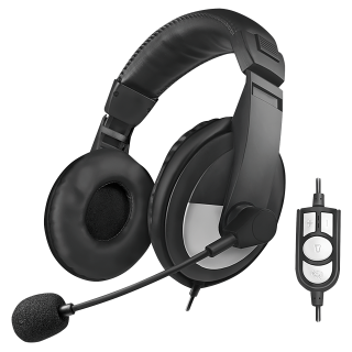 Stereo Headset High Quality, USB, schwarz 