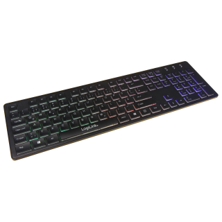 Tastatur "Rainbow" LogiLink, beleuchtet, schwarz, USB 