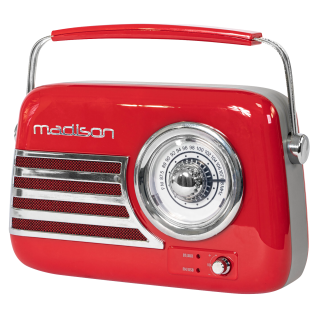 Tragbares Nostalgie Radio "FREESOUND-VR40R" mit Bluetooth, USB & FM 30W, rot 