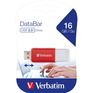 USB 2.0 Stick Verbatim, 16GB, DataBar, rot 