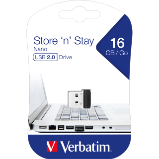 USB 2.0 Stick Verbatim, 16GB, Nano Store'n'Stay 