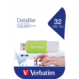 USB 2.0 Stick Verbatim, 32GB, DataBar, grün 