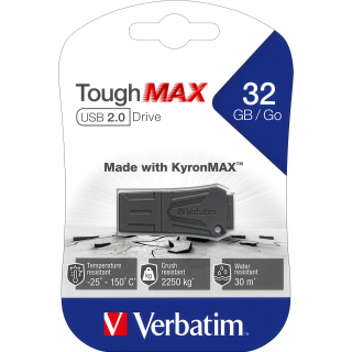 USB 2.0 Stick Verbatim, 32GB, ToughMAX, schwarz 