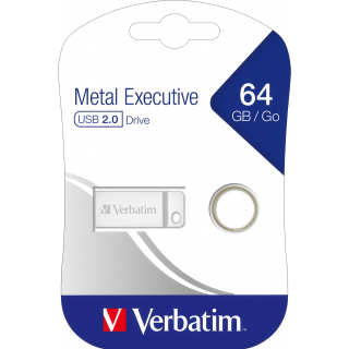 USB 2.0 Stick Verbatim, 64GB, Metal Executive, Silber 