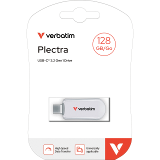 USB 3.2 Stick Verbatim,128GB, Plectra, weiss 