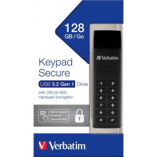 USB 3.2 Stick Verbatim,128GB, Secure, Keypad, AES-256-Bit 