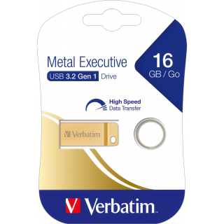 USB 3.2 Stick Verbatim, 16GB, Metal Executive, Gold 