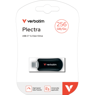 USB 3.2 Stick Verbatim, 256GB, Plectra, schwarz 
