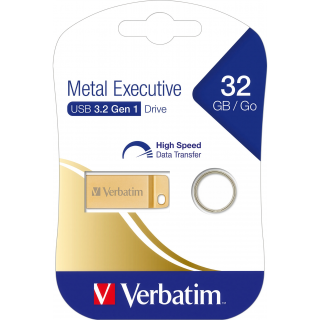 USB 3.2 Stick Verbatim, 32GB, Metal Executive, Gold 