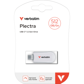 USB 3.2 Stick Verbatim, 512GB, Plectra, weiss 
