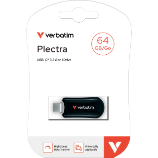 USB 3.2 Stick Verbatim, 64GB, Plectra, schwarz 
