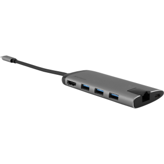 USB-C Multiport-Hub von Verbatim, USB 3.0, HDMI, SD, Ethernet, 15cm Kabel 