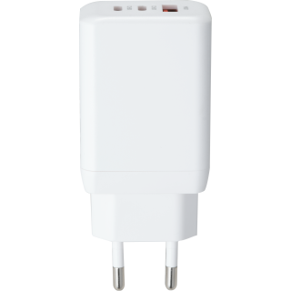 USB GaN Schnellladegerät McPower, 65W, 2x USB-C PowerDelivery, 1x USB-A QC 