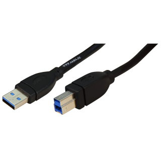 USB-Kabel, 3.0, A-Stecker > B Stecker, 1,8m, schwarz 