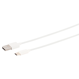 USB Lade-Sync Kabel, USB-A Stecker auf USB C-Stecker, 2.0, ABS, weiß, 0,5m 