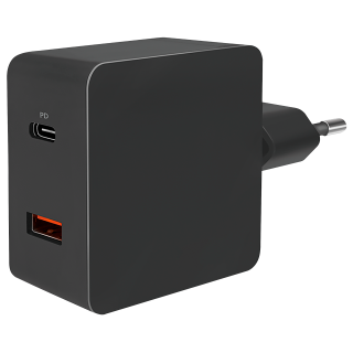 USB Ladegerät, 230V Netzteil, 1xUSB-A 1xUSB-C, 18W, max 3A/5V, 2A/9V,1,5A/12V 