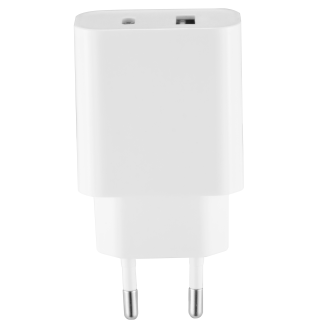 USB-Schnellladegerät McPower, 20W, 1x USB-C PowerDelivery, 1x USB-A 