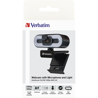 Webcam Verbatim AWC-02, Full HD 1080p, schwarz 
