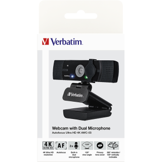 Webcam Verbatim AWC-03, 4K Ultra HD, schwarz 