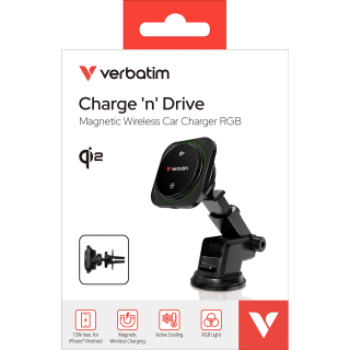 Wireless Charger Verbatim, KFZ, Qi2, Magnetic, RGB, CND-01 