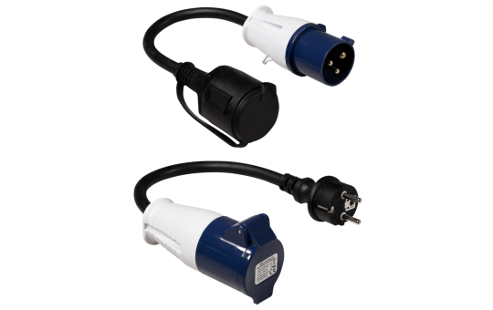 Adapter-Kabel McPower, CEE Stecker Kupplung, je 0,35m, H07RNG 3G2,5, 2er-Set 