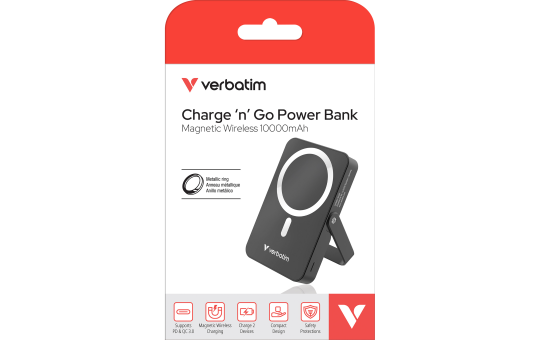 Akku Powerbank Verbatim, 10.000mAh, Charge´n´Go, schwarz 
