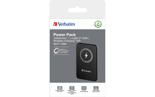 Akku Powerbank Verbatim, 10.000mAh, MCP-10BK, schwarz 