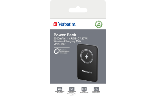 Akku Powerbank Verbatim, 5.000mAh, MCP-5BK, schwarz 
