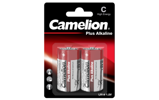 Baby-Batterie CAMELION Plus Alkaline 1,5 V, Typ C/LR14, 2er Blister 