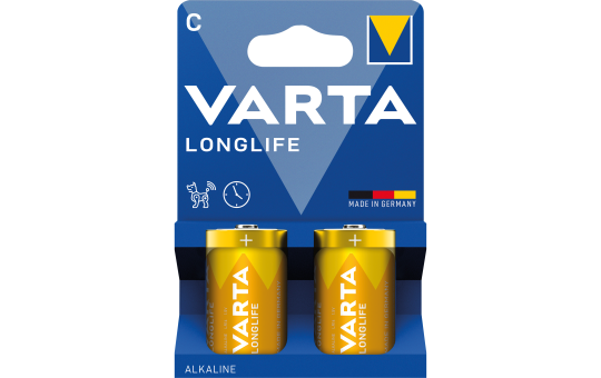 Baby-Batterie VARTA "Longlife" Alkaline, 1,5 V, LR14, Typ C, 2er-Blister 