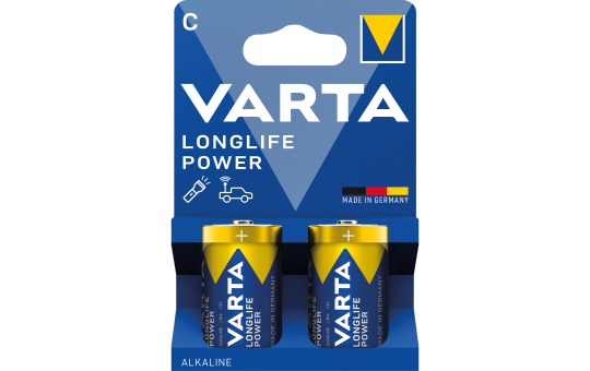 Baby-Batterie VARTA "Longlife Power" 1,5 V, Alkaline, Typ C, LR14, 2er-Blister 