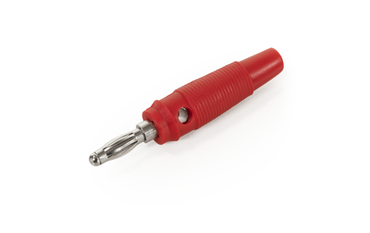 Bananen-Stecker McPower, 4 mm, Querloch, Druckfeder, rot 