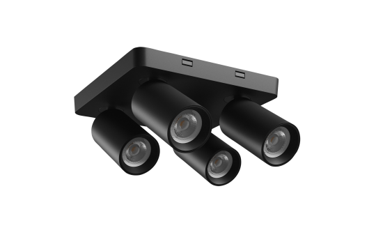 Deckenleuchte "MADARA ALTRO SQUARE", 4x GU10, 250V, IP20, schwarz 