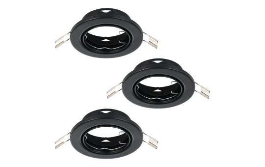 Einbauleuchte EGLO "Agulo 1",GU10, 3x35W, Stahl, schwarz, Ø8,5cm, 3er-Set 