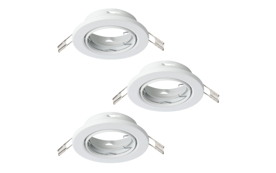Einbauleuchte EGLO "Agulo 1", GU10, 3x35W, Stahl, weiß, Ø8,5cm, 3er-Set 
