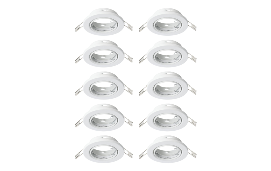 Einbauleuchte EGLO "Agulo", GU10, 10x35W, Stahl, weiß, Ø8,6cm, 10er-Set 