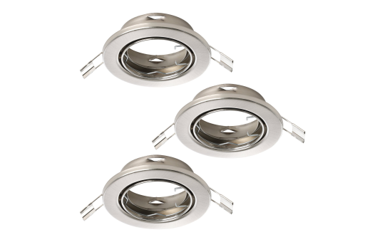 Einbauleuchte EGLO "Agulo", GU10, 3x35W, Stahl, nickel-matt, Ø8,5cm, 3er-Set 