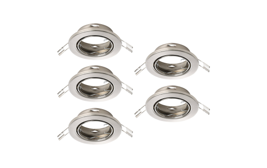 Einbauleuchte EGLO "Agulo", GU10, 5x35W, Stahl, nickel-matt, Ø8,6cm, 5er-Set 